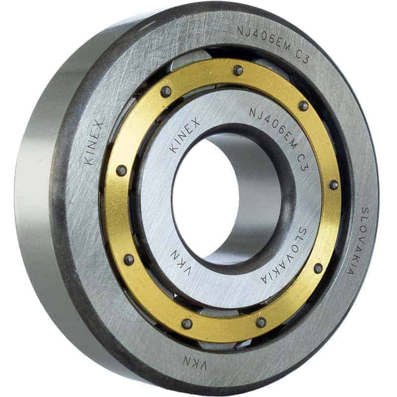 left Single Row Cylindrical Roller Bearing NJ406EM C3 left view
